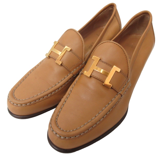 エルメス HERMES コンスタンス レザーローファー シューズ ヒール 