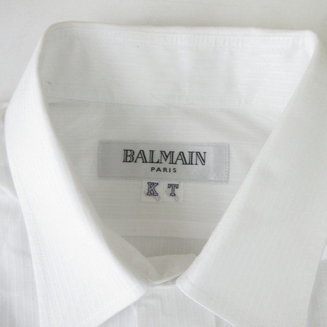 バルマン BALMAIN ワイシャツ カットソー 長袖 ストライプ フロント 