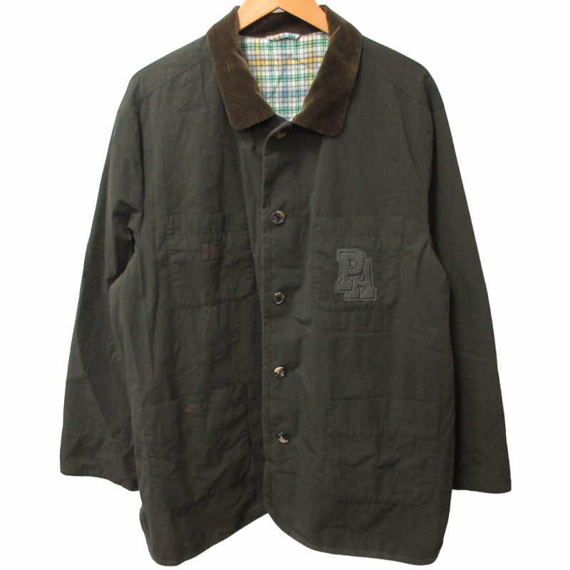 パパス Papas 美品 近年 カバーオール ジャケット チェック柄 