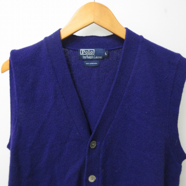【希少】ラルフローレン SPORTSMANヴィンテージ ベスト L ウール ボーイズ 8才～20才)コットン Vネック セーター ベスト （ベスト