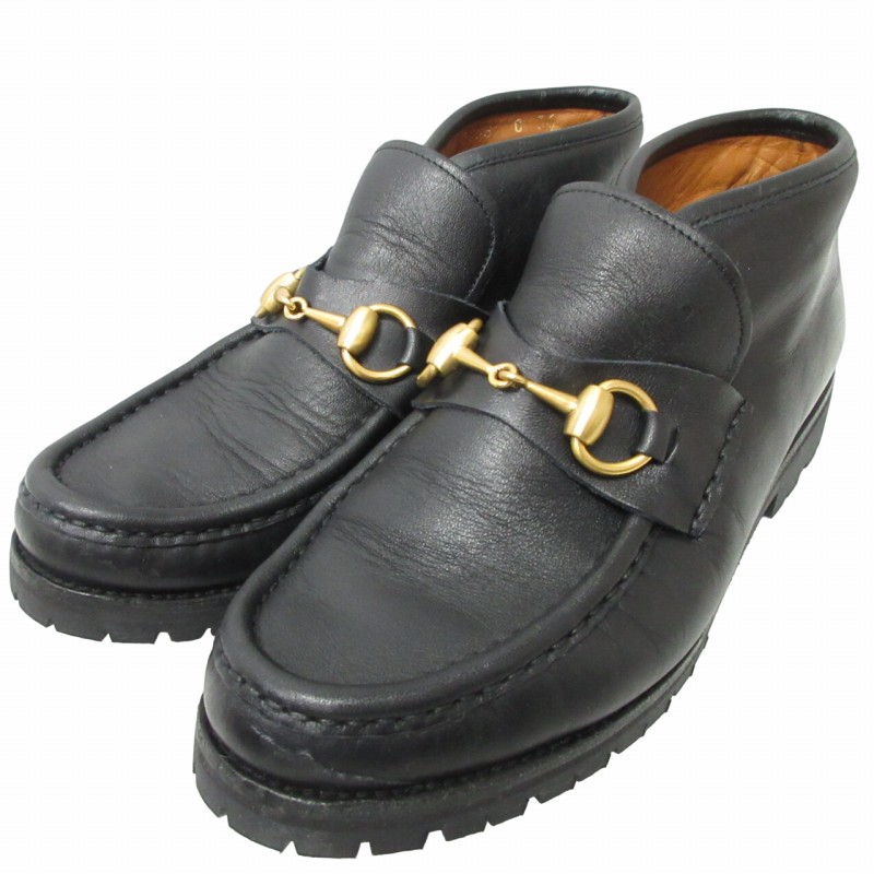 グッチ GUCCI ホースビットモカシンブーツ ハイカット ローファー 