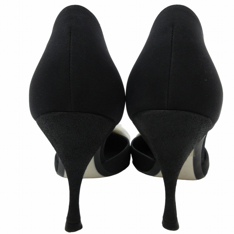 シャネル CHANEL カメリアリボン パンプス マトラッセ シューズ 靴 黒