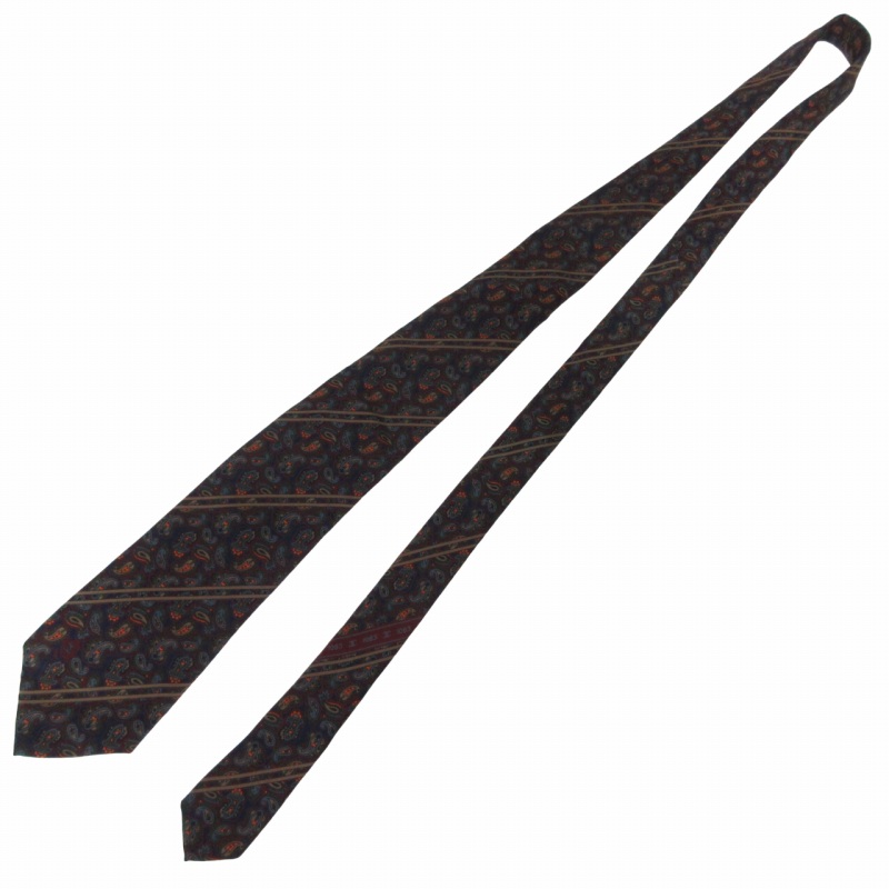 シャネル CHANEL ネクタイ ペイズリー柄 総柄 シルク イタリア製