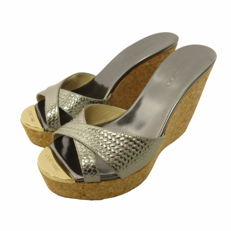 ジミーチュウ JIMMY CHOO 美品 サンダル シューズ ウエッジヒール 