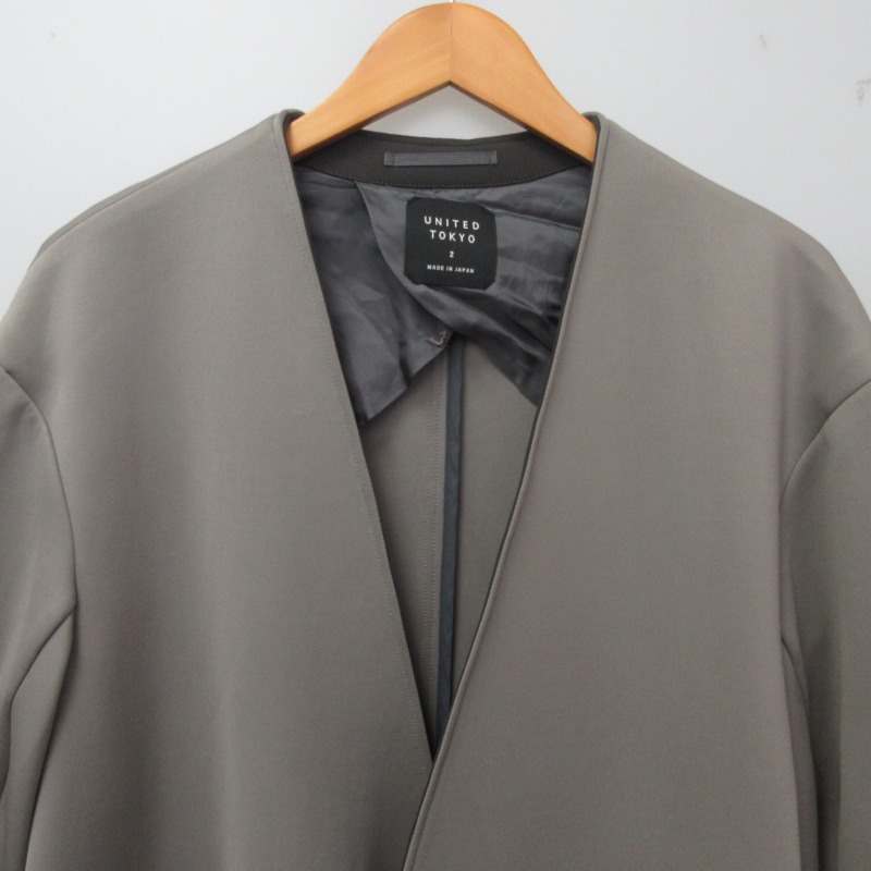 【希少】UNITED TOKYO ノーカラージャケット UNITED TOKYO（ユナイテッドトウキョウ）の「ラウンドカットノーカラー