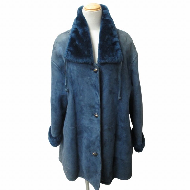 コルザ― COLZER ラムファー ムートンコート ジャケット スペイン製 紺  