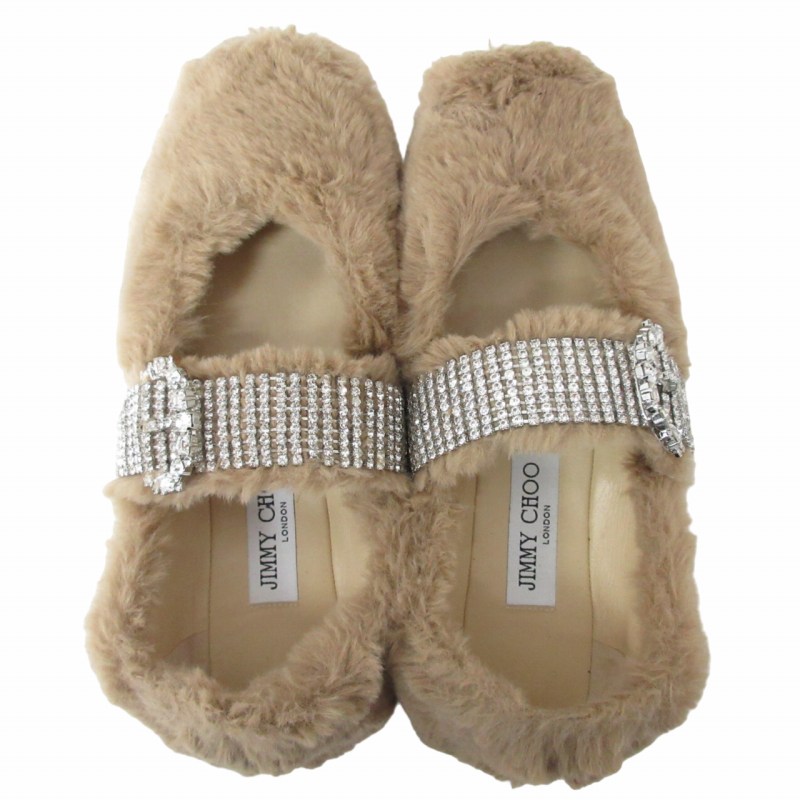 ジミーチュウファーフラットシューズ