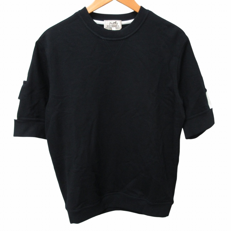エルメス HERMES 美品 Hロゴラインスウェットトップ 半袖 トレーナー T 