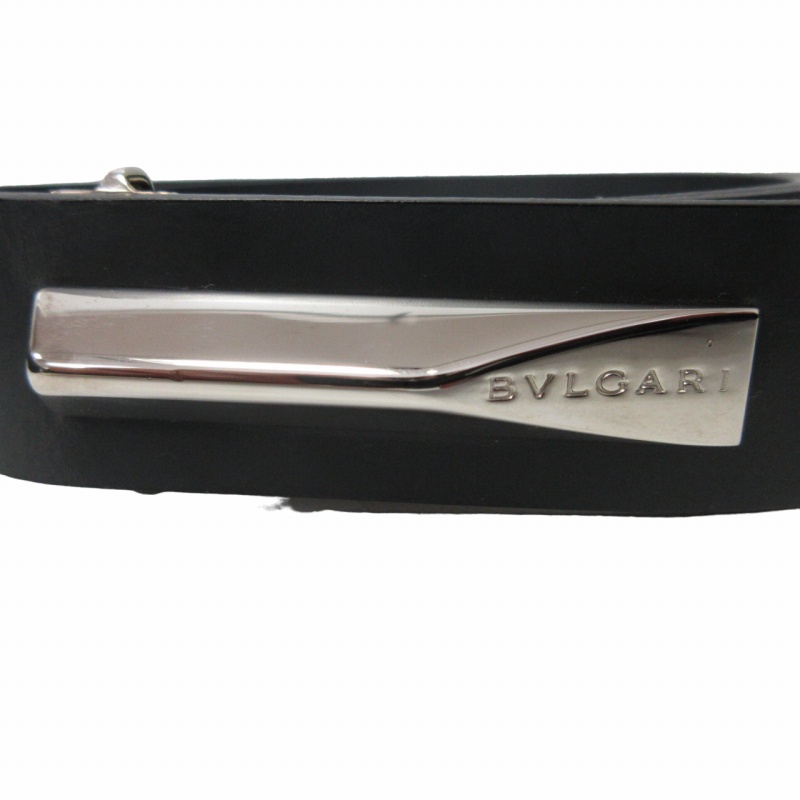 ブルガリ BVLGARI レザーベルト メタルバックル ハトメ シルバー