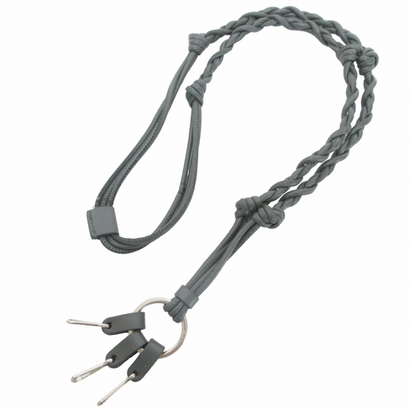 ジルサンダー JIL SANDER レザー タングルネックレス 三連キーリング  