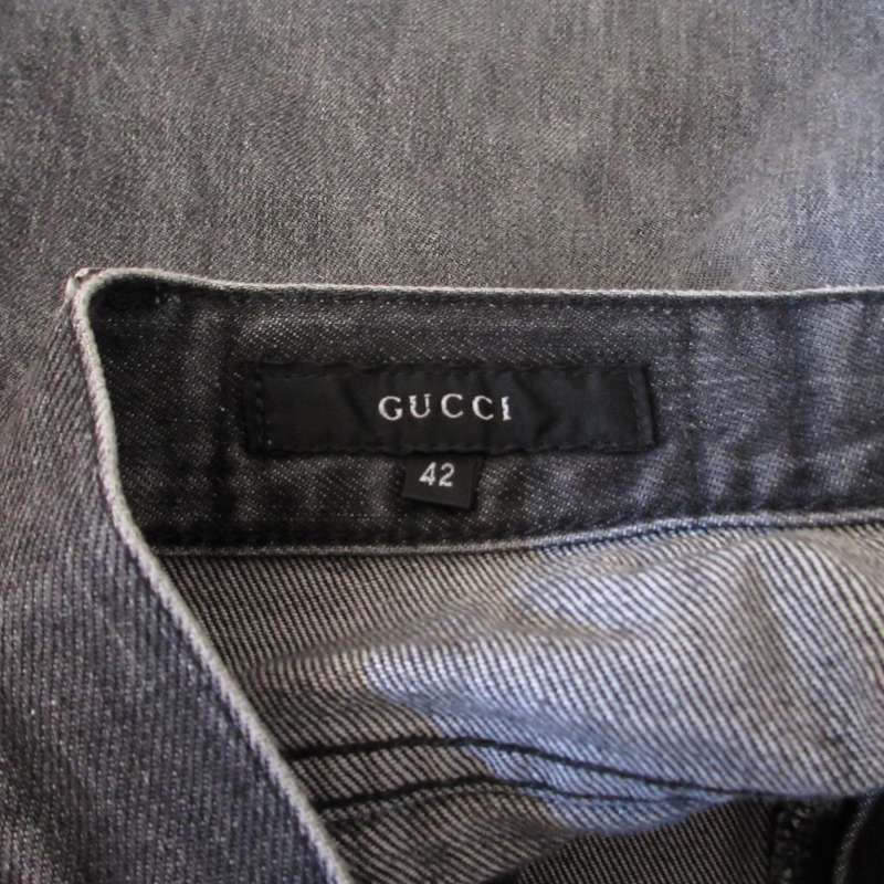 グッチ GUCCI ブラックデニム ハーフパンツ ジーンズ 黒 42 約L相当 