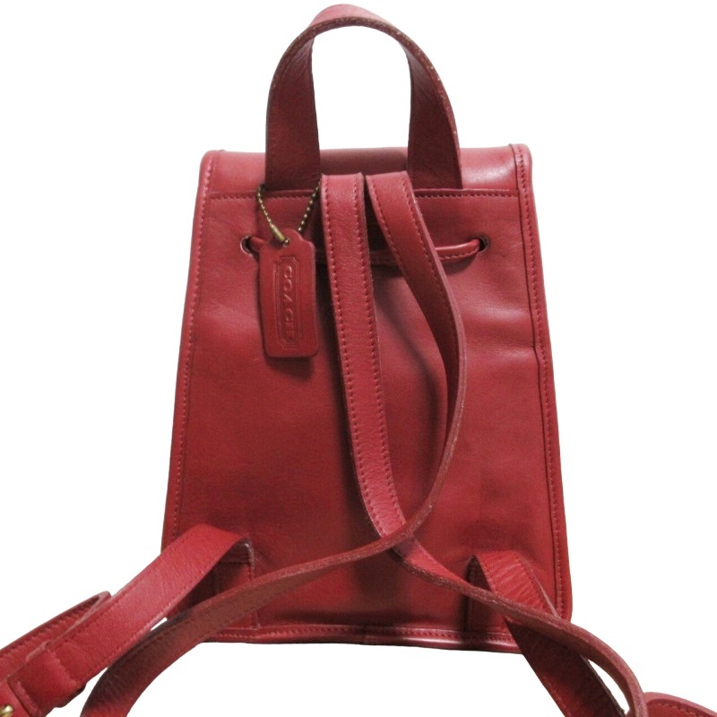 美品 COACH バックパック オールレザー レッド オールドコーチ 9960 美品 COACH バックパック オールレザー レッド オールドコーチ