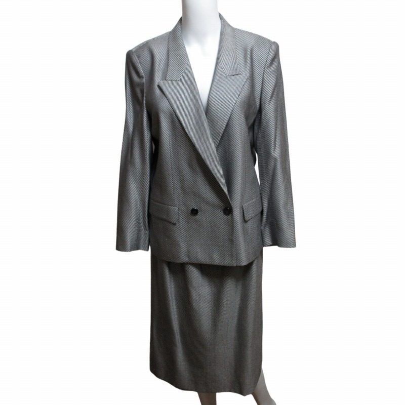 アクアスキュータム シルク入り 色あせ スーツセットアップ 