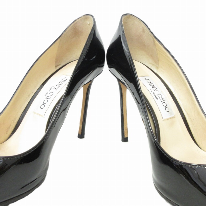 JIMMY CHOO ジミーチュウ パテント ピンヒール パンプス レディース 黒
