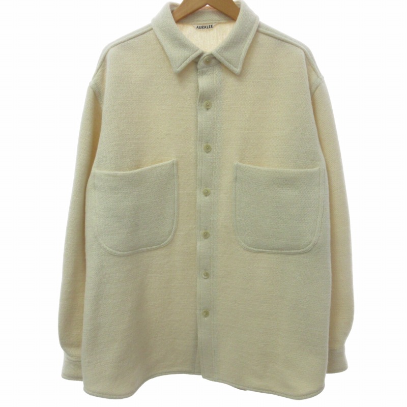 オーラリー AURALEE 美品 22aw Shetland Wool Organic Cotton Woven 