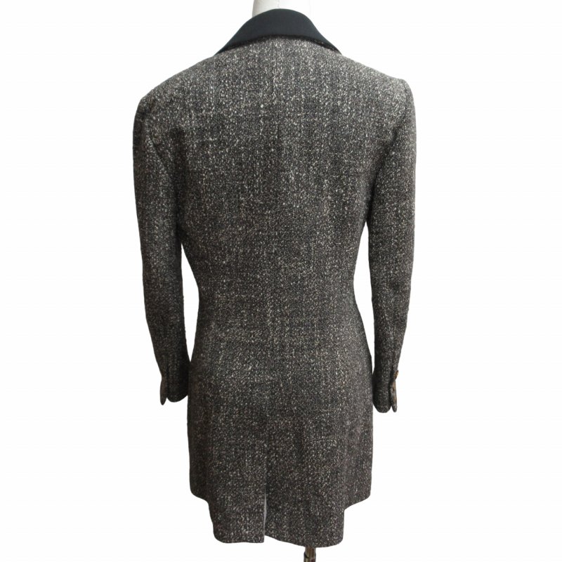 ケンゾー KENZO 美品 ツイードコート ダブルチェスターコート ラペル  