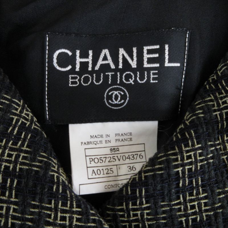 シャネル CHANEL BOUTIQUE 美品 ヴィンテージ 95AW ミックスツイード  