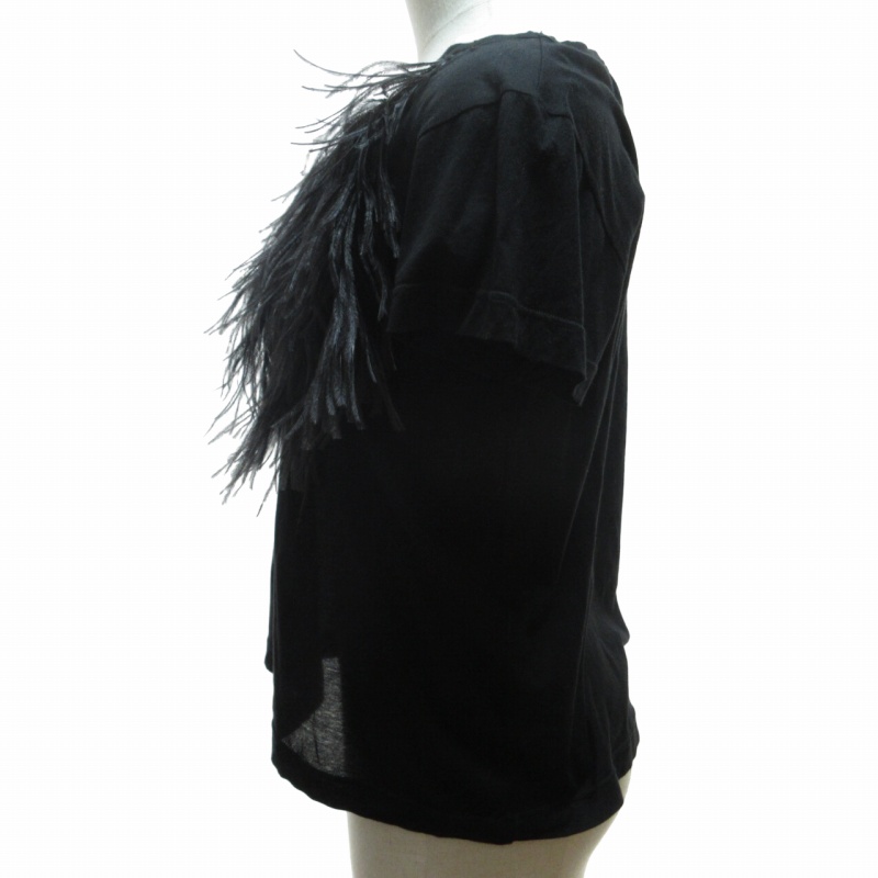 ヌメロヴェントゥーノ N°21 美品 Tシャツ カットソー フェザー 半袖 黒  