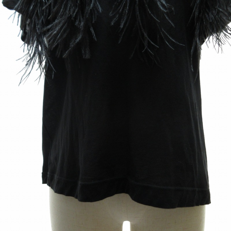 ヌメロヴェントゥーノ N°21 美品 Tシャツ カットソー フェザー 半袖 黒  