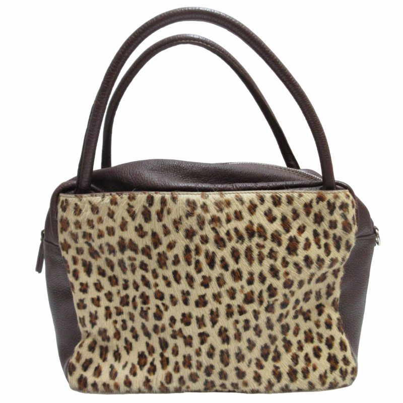 PRADA ハラコレザー ボストンバッグ レオパード柄 （PRADA