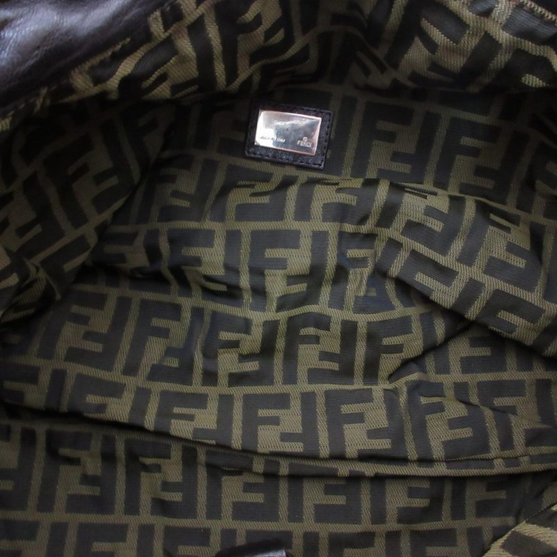 フェンディ FENDI 美品 レザー スパイバッグ ハンドバッグ がま口 
