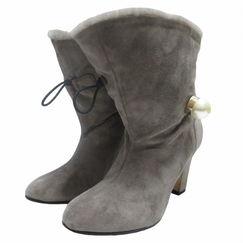 ジミーチュウ JIMMY CHOO スエード ムートンショートブーツ ヒール 