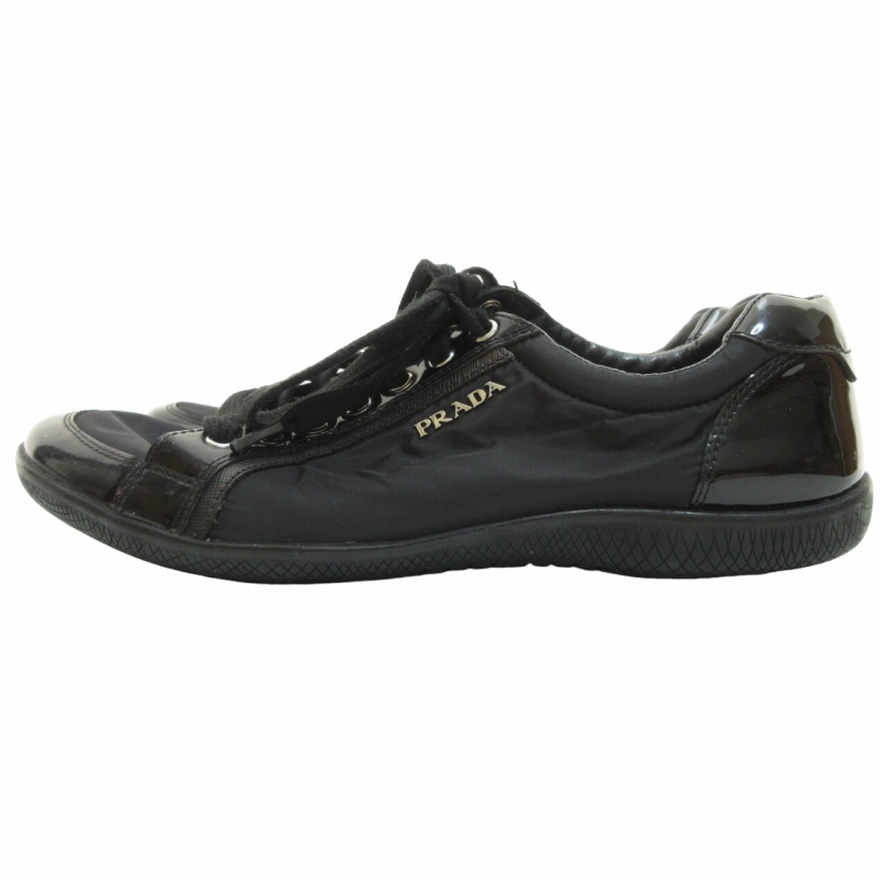 プラダスポーツ PRADA SPORT パテントレザースニーカー レースアップ 