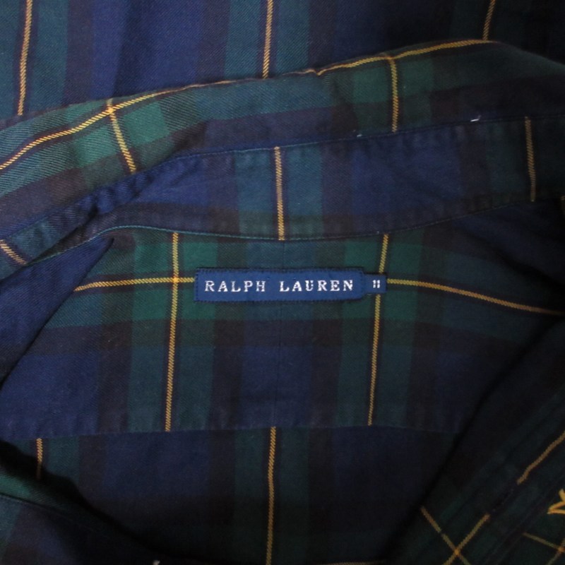 Ralph Lauren ブラックウォッチシャツグリーンチェック長袖 刺繍11号 Ralph Lauren ブラックウォッチシャツグリーンチェック長袖 刺繍