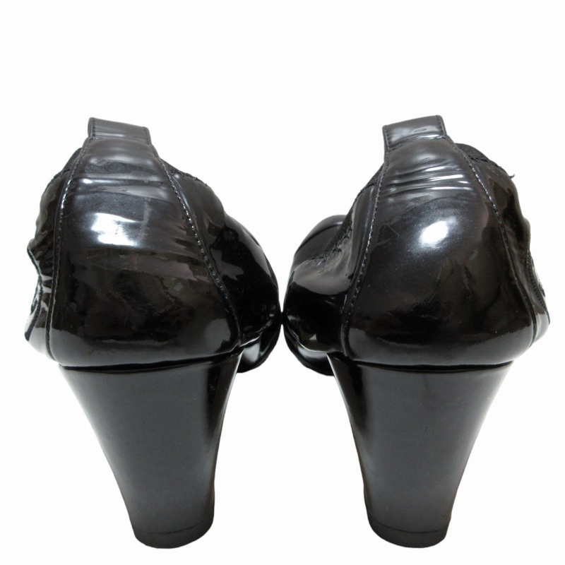 シャネル CHANEL エナメルパンプス シューズ ココマーク Vibram