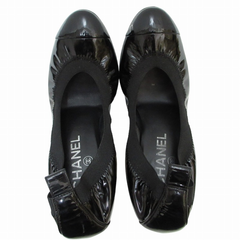 シャネル CHANEL エナメルパンプス シューズ ココマーク Vibram