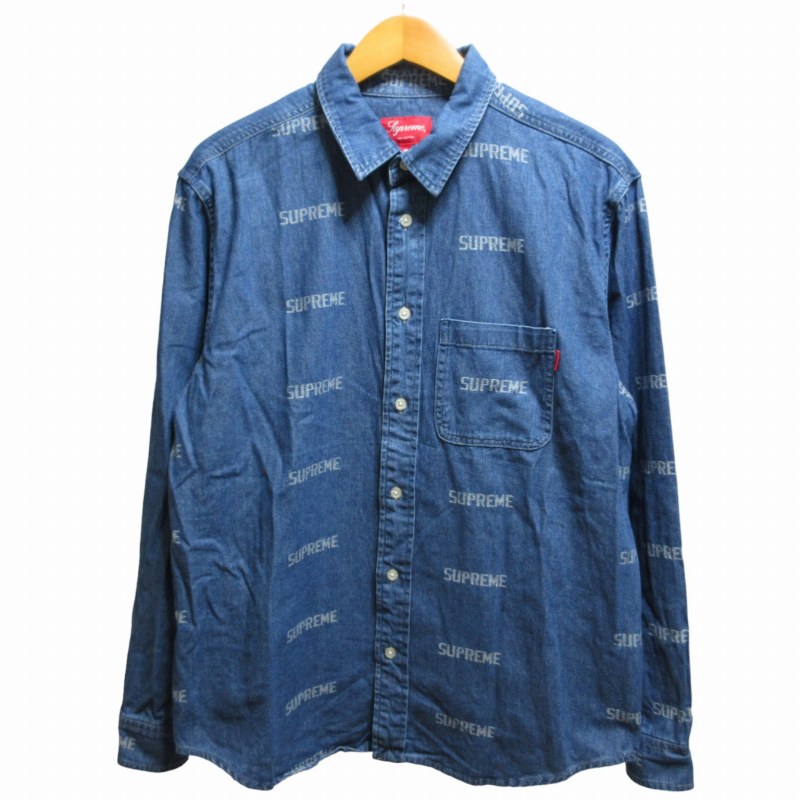 シュプリーム SUPREME 19SS デニムシャツ シャンブレーシャツ ロゴ総柄 