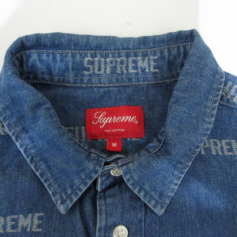 シュプリーム SUPREME 19SS デニムシャツ シャンブレーシャツ ロゴ総柄 