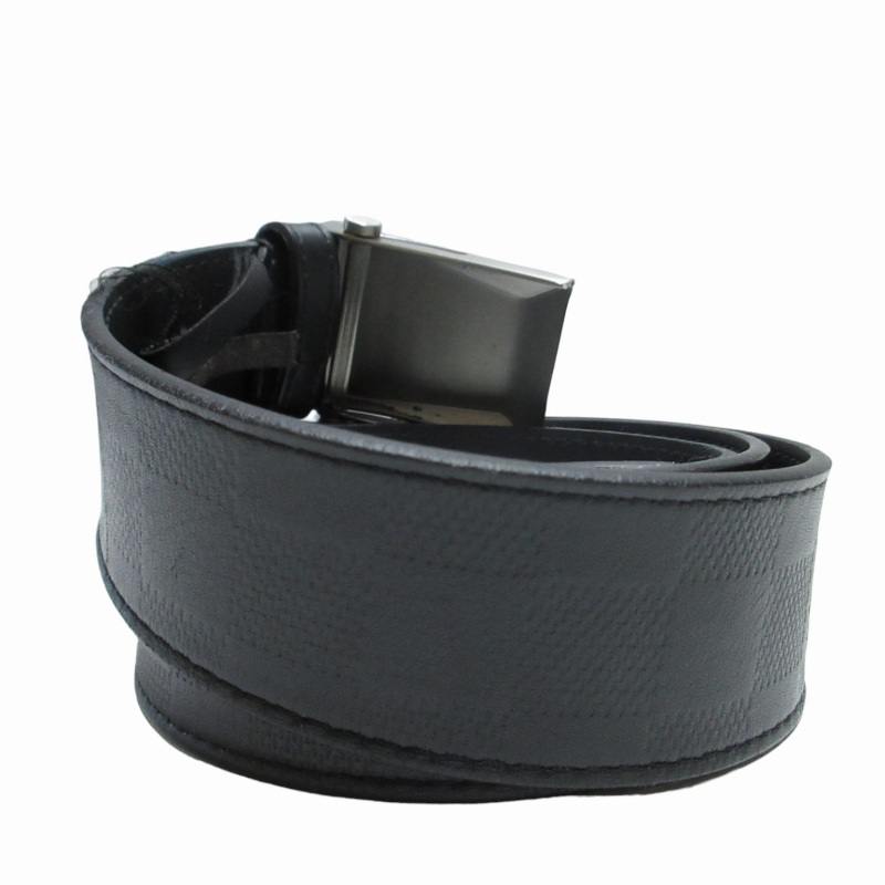 Louis Vuitton ブラックレザーベルト100/40 Louis Vuitton