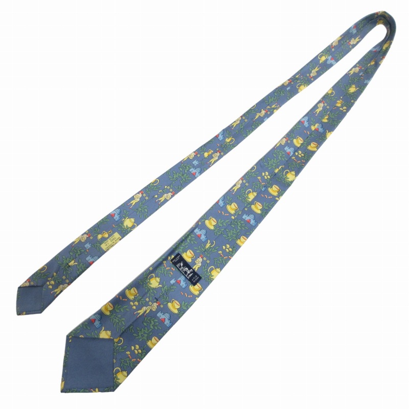 HERMES✴︎ネクタイ✴︎新品未使用✴︎タグ付き✴︎格安✴︎エルメス✴︎正規✴︎ エルメス Hermes HERMES ネクタイ TIE 7cm フランス製 シルク