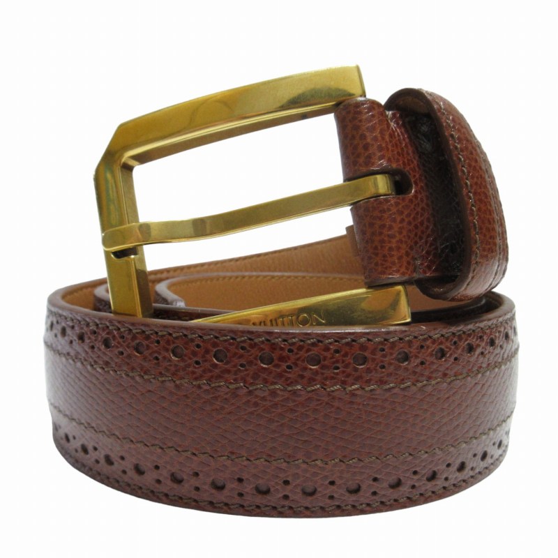louis vuitton ゴールドバックル ブラウン ベルト