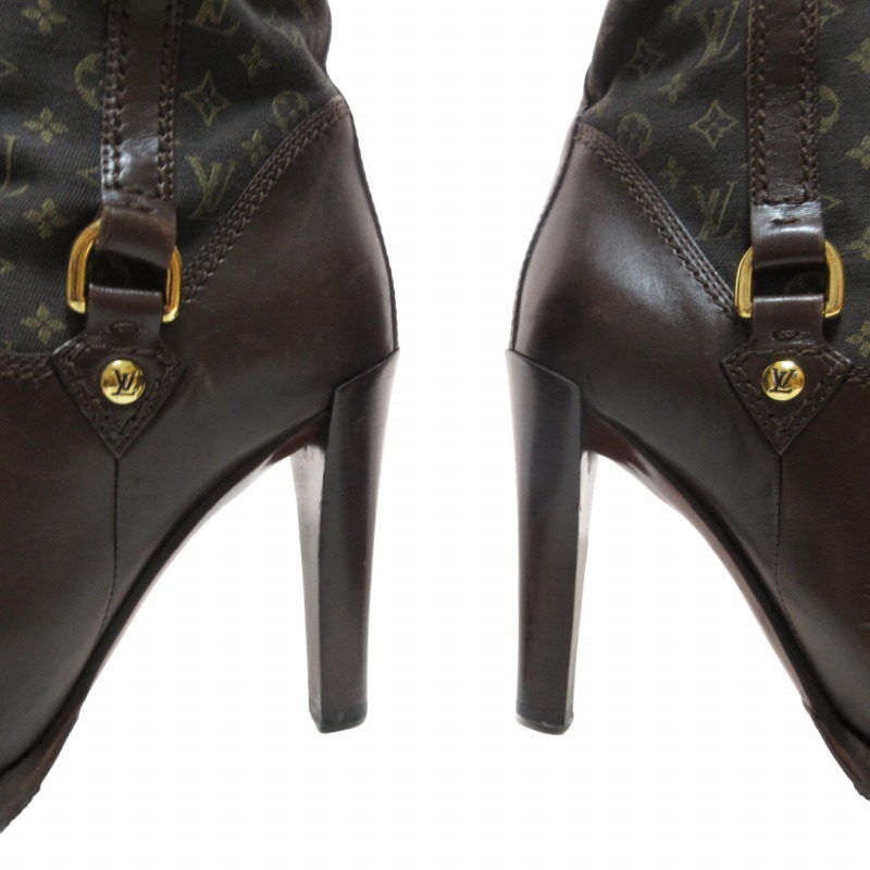 ルイヴィトン モノグラム ミニラン ロングブーツ 37.5 IBO52 ルイ