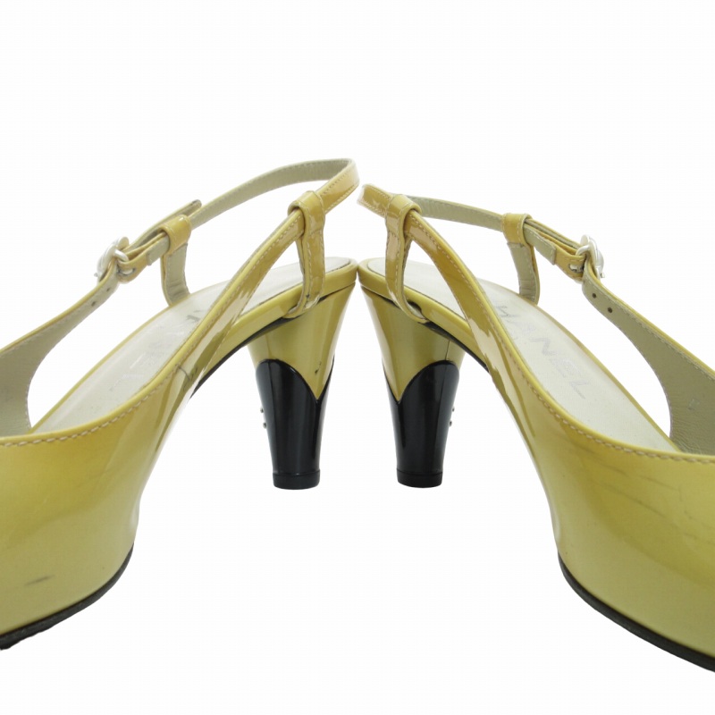 シャネル CHANEL バイカラー パンプス シューズ ココマーク カメリア