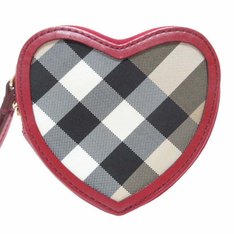 バーバリー　ハート　コインケース　赤　ノバチェック バーバリー BURBERRY コインケース 小銭入れ ハート 赤 - メルカリ