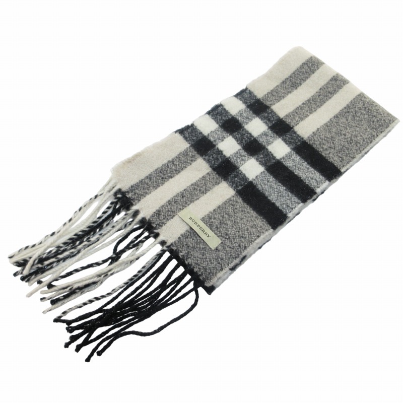 美品 BURBERRY マフラー ノバチェック カシミア ベージュ系 美品