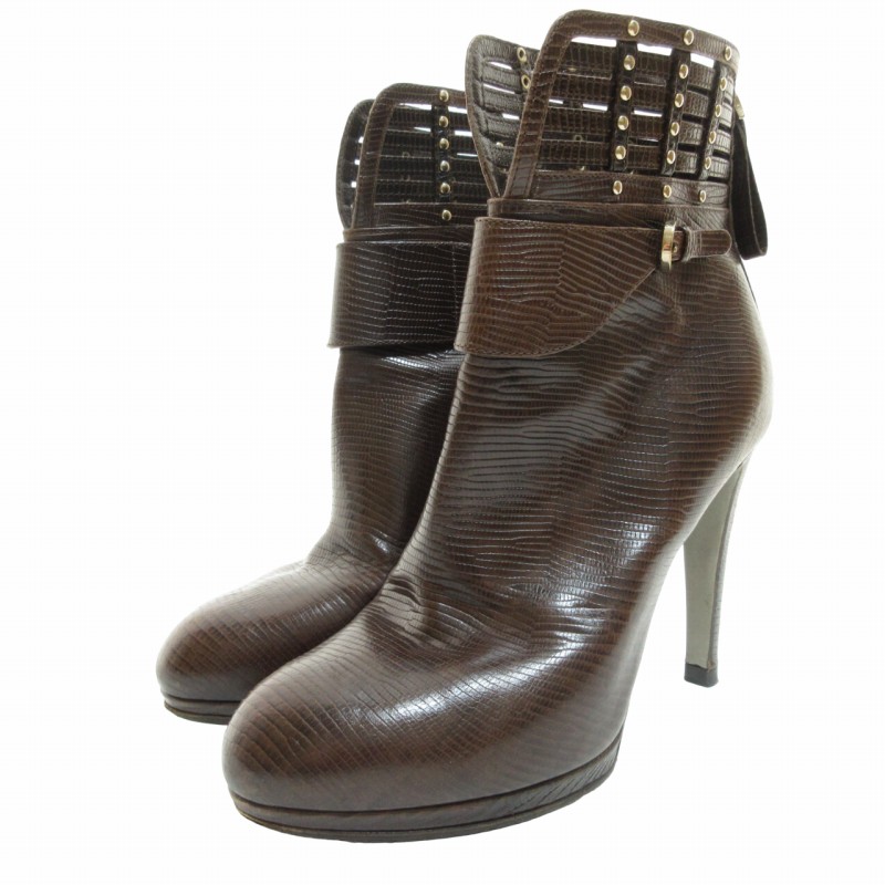 セルジオロッシ Sergio rossi 22FW レザーショートブーツ クロコ型押し  