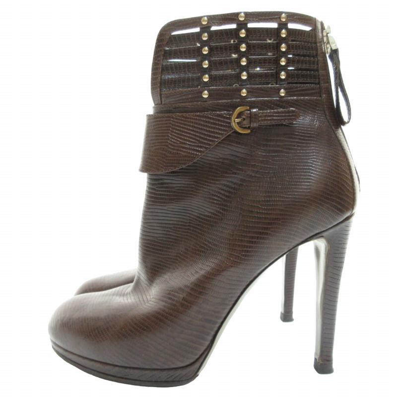 セルジオロッシ Sergio rossi 22FW レザーショートブーツ クロコ型押し 