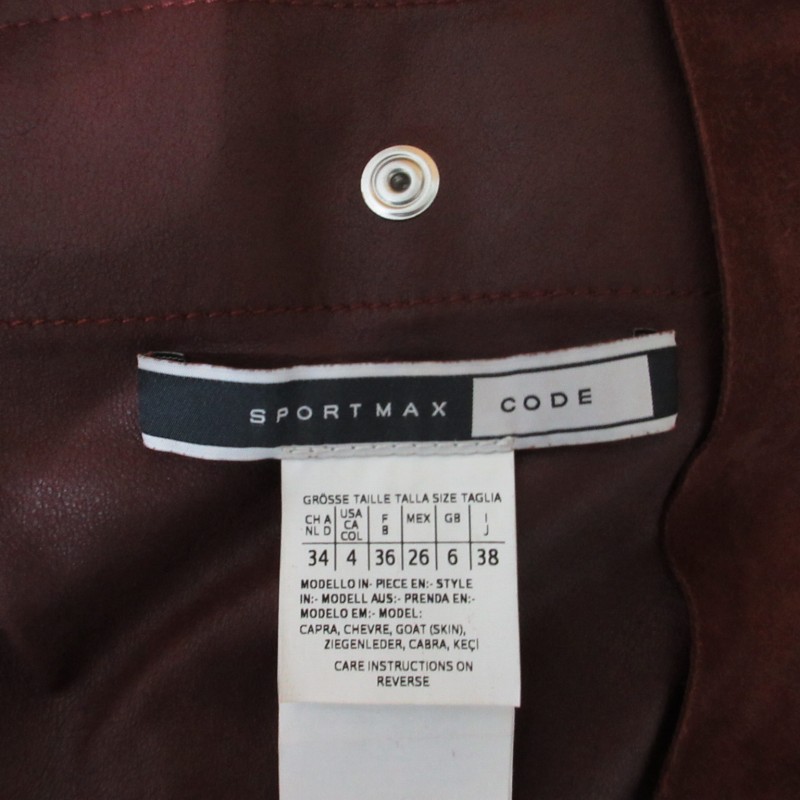 スポーツマックスコード レザー ジャケット 【S】SPORTMAX CODE