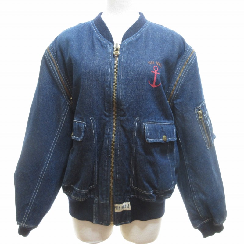 80s PINK HOUSE デニムジャケット MA-1 ブルゾン 90s vintage pink 