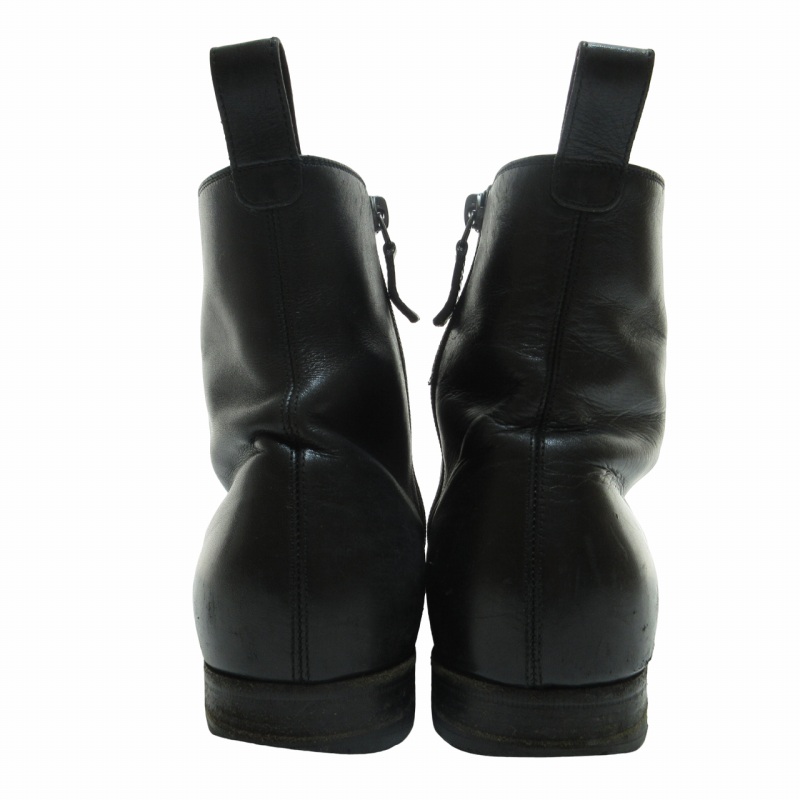 ✨未使用級✨ グッチ メンズ サイドジップ ブラック レザー ショートブーツ グッチ GUCCI レザー ショートブーツ サイドジップ ロゴ刻印