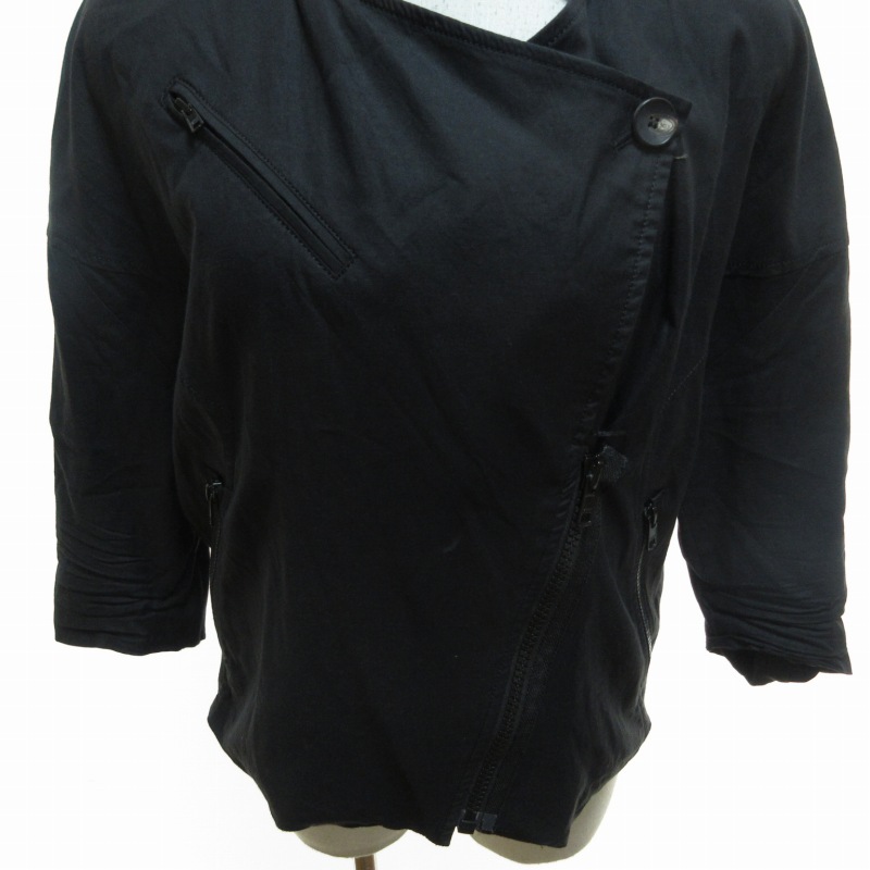 HELMUT LANG アシンメトリーレザージャケット HELMUT LANG - Archive Black Asymmetrical Layered Leather