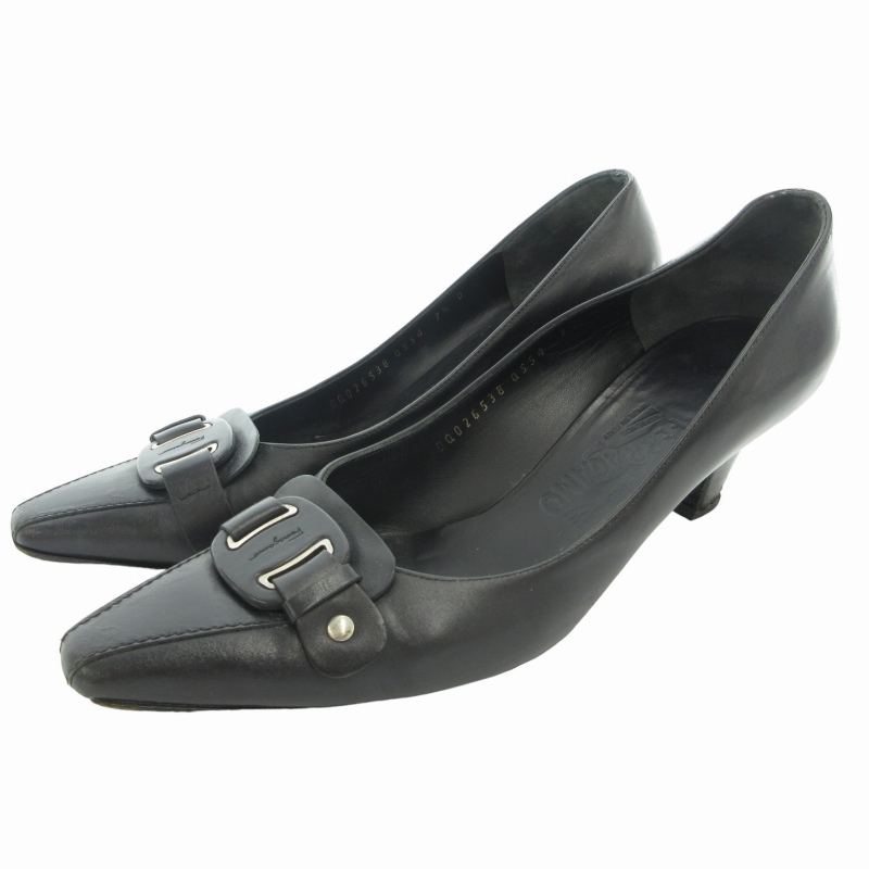 Ferragamo】フェラガモブラックヒール24.5