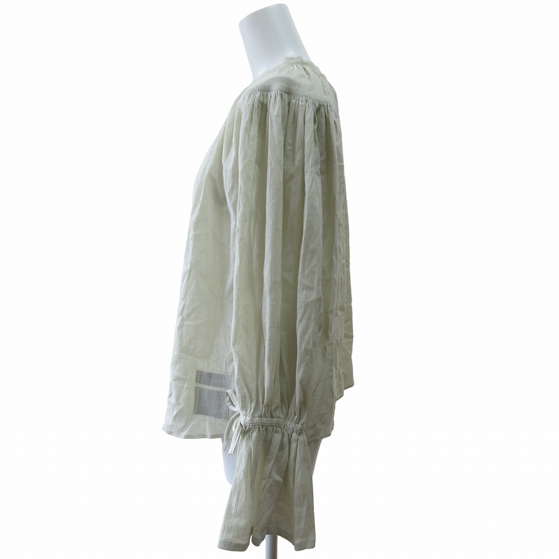 ライト WRYHT GATHERED SLEEVE FOLK TOP サイドホールブラウス 221WT SH03 ブラック サイズ：1 未使用品 WRYHT ライト タグ付き 22SS GATHERED SLEEVE FOLK TOP