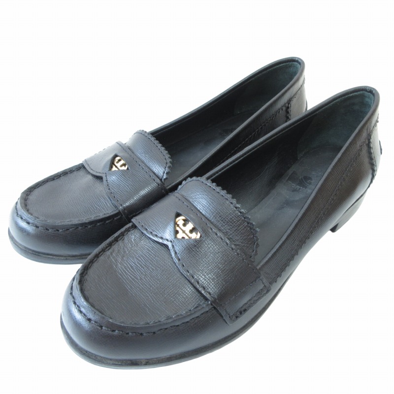 トリーバーチ TORY BURCH レザー ローファー ヒールシューズ ロゴ 