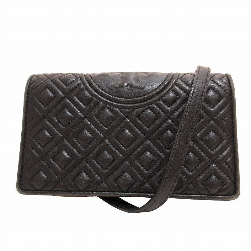 トリーバーチ TORY BURCH シープスキン レザー 2WAYウォレット 