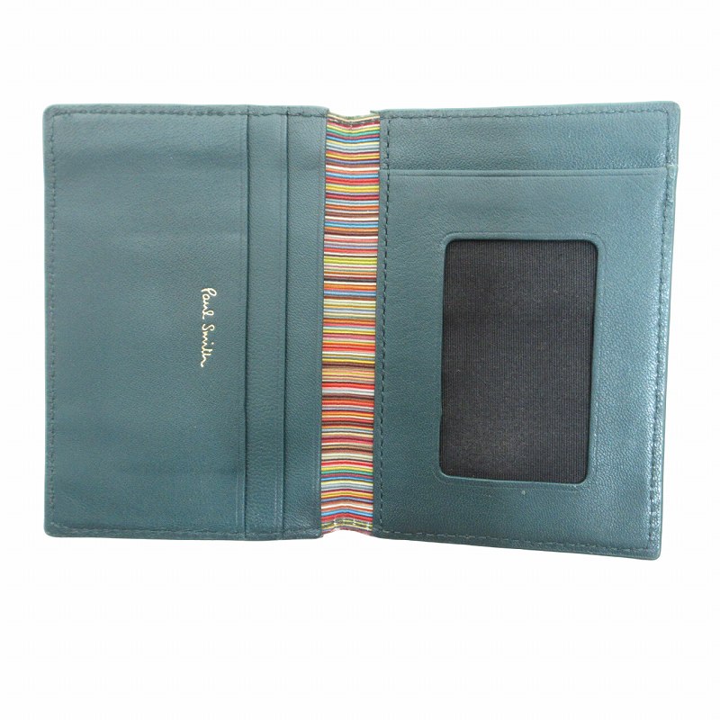 Paul Smith 名刺入れ グリーン ポールスミス名刺入れ ティールグリーン